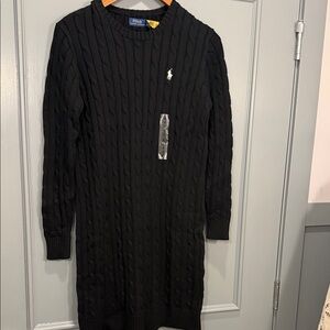 Polo by Ralph Lauren Black Cable-Knit Crewneck Sweater